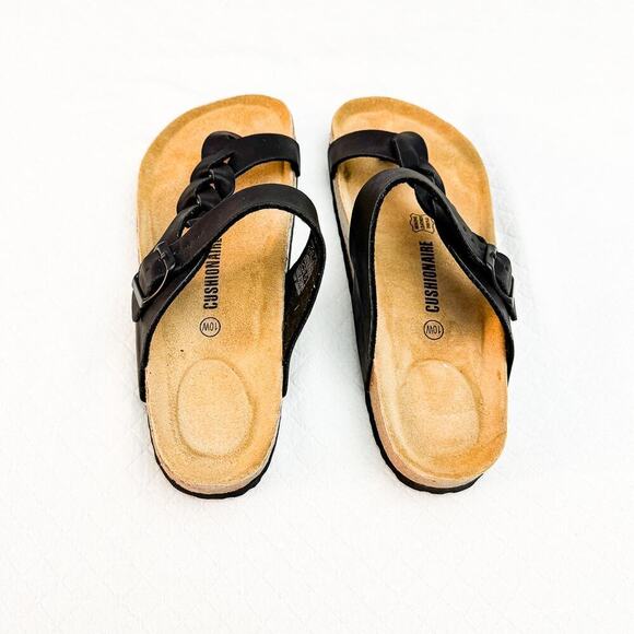 Cushionaire Black Braided Thong Cushioned Sandal Size 10 MINT - Picture 2 of 4